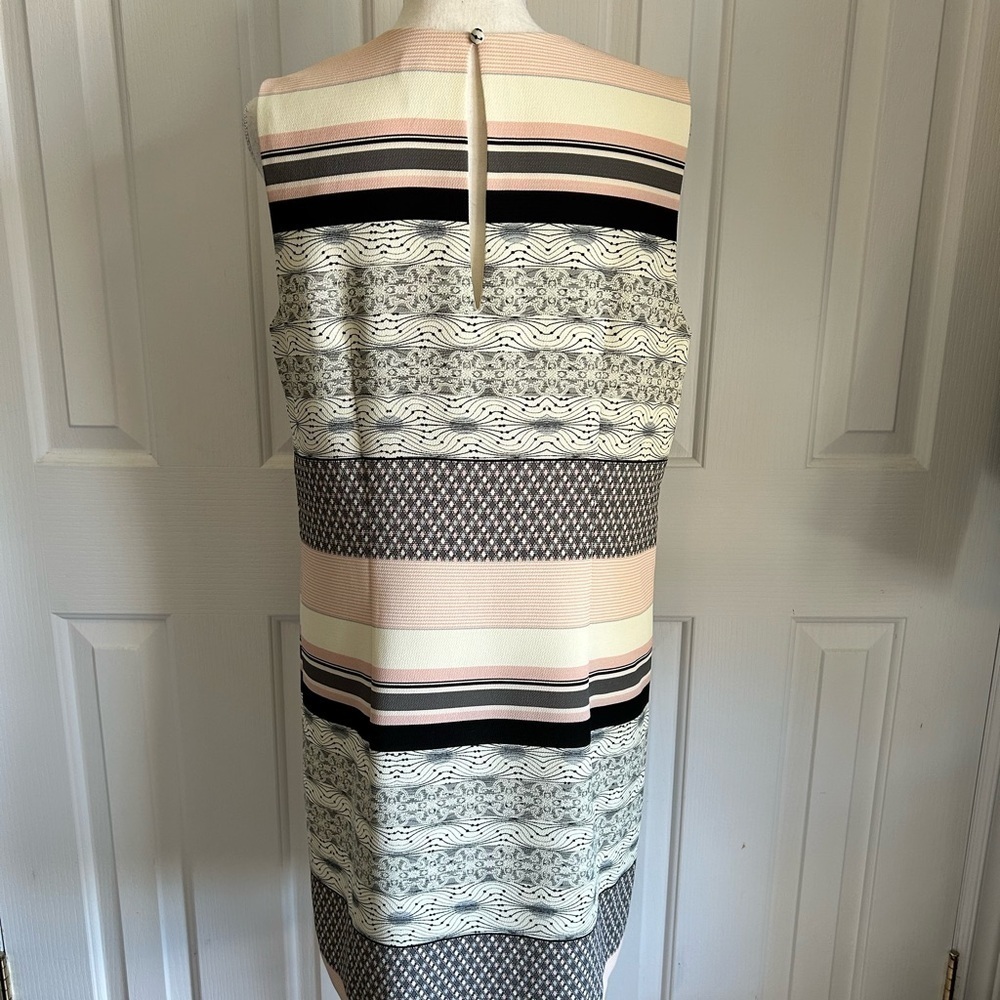 NWOT TRISTAN Midi Dress, Sleeveless, Stripes, Pink, Cream, & Black, Size 12 - Picture 3 of 6